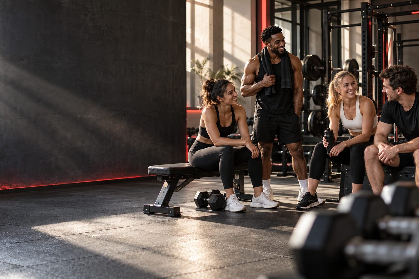 Members training together on the Fitness Zone floor